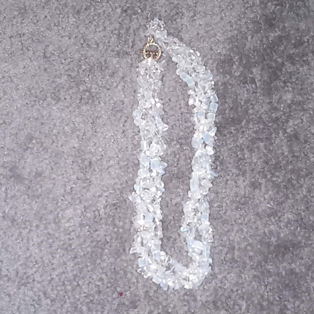 Beautiful Aurora Quartz 18" Cluster Necklace W/ Silver Tone Closure